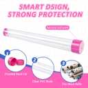 Unittype 25" Mahjong Mat Tube Storage with Pink Caps for Mini Mahjong Mat