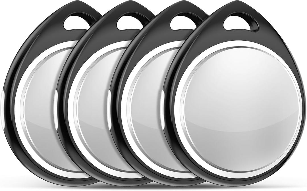 4 Pack Tracker Tags [Apple MFi Certified] Bluetooth Air Tracker Pair with Apple Find My (iOS Only) Smart Tracking Tags Keys Finder Item Locator Worldwide Tracker for Pets Backpack Wallet Luggage