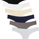 Wealurre Women's Microfiber Low Rise No Show Thong Pantie, S