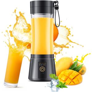 Cordless Portable Personal Size Blender - Mini Blender Make Smoothies and Shakes, 380Ml BPA Free Travel Cup, Powerful Blending Suit in Office/Home/Gym