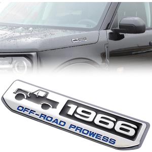 5.5" Badge Emblem for Bronco, 1966 Off-Road Prowess, Stainless Steel, 3D Emblem for Tailgate and Sides Compatible with Bronco & Bronco Sport 2021 2022 2023 2024 Accessories (Silver & Black)