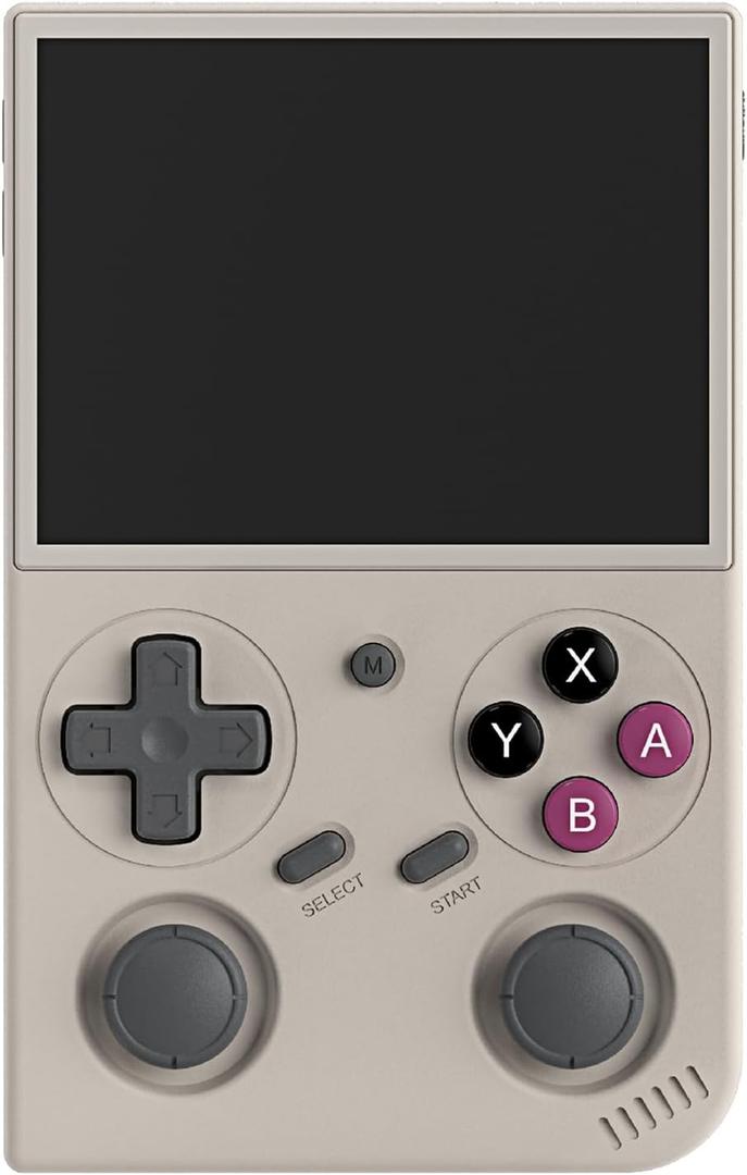 G350 Handheld Game Console , 3.5 Inch IPS Screen Linux System 3200 mAh Battery 4371 Games Preloaded , Portable Retro Video Games Console Support Wired Controller and Earphone (Gray)