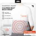 Calming Heat Back Wrap by Sharper Image- Electric Back Heating Pad with Customizable Inflatable Lumbar Support, Soothing Heat, & Massaging Vibrations- 9 Settings 3 Heat, 3 Vibration, 3 Lumbar