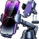 [True Military-Grade] Car Phone Holder2024 Stronger Suction & Clip Universal Cell Phone Holder for Car Mount for Dashboard Windshield Air Vent Long Arm Cell Phone Car Mount Thick Case,Purple