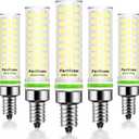 FanNicoo E12 LED Bulb 100w Equivalent 1200lm 6000K Led Candelabra Bulbs Cool Daylight White 10W T6 C7 Candle Light Bulbs for Ceiling Fan Pendant Lighting Salt Lamp Non-dimmable(5Pack)