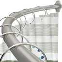 Chrsouly Curved Shower Curtain Rod, Adjustable 40-72 Inches Shower Rod, Rustproof Expandable Heavy Duty Round Shower Curtain Rod for Bathroom, Bathtub, Need to Drill, Nickel