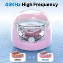 CXRUY Ultrasonic Retainer Cleaner - UV Dental Cleaning Pod Night Guard Cleaner for Dentures, Aligner, Braces, Toothbrush Heads, Jewelry (Pink)