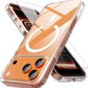 Anti-Yellowing Magnetic for iPhone 17 Pro Case with 1 Screen Protector [Mil-Grade Drop Protection] [Compatible with Magsafe] Shockproof Slim Transparent Protective Phone Case, Clear