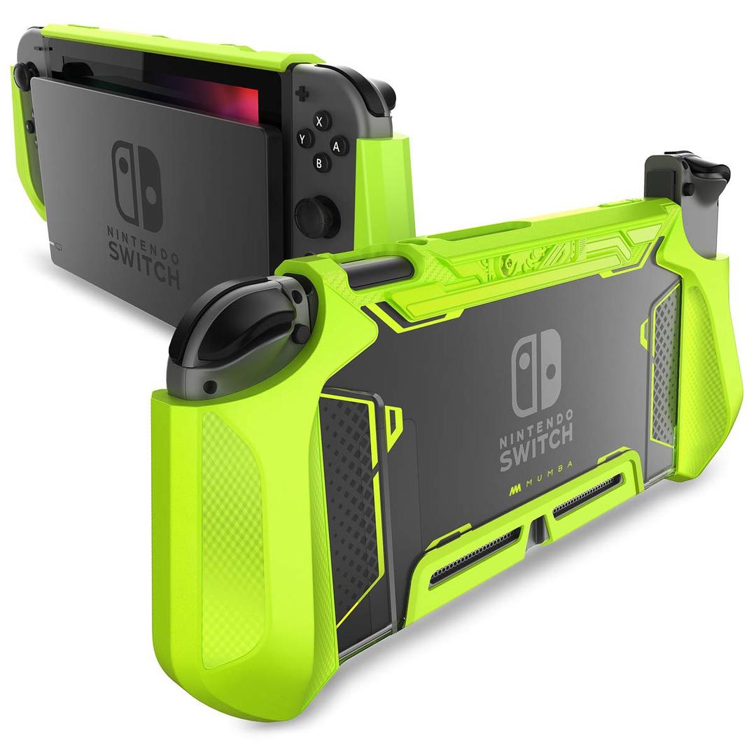 Mumba Blade Series Dockable Case for Nintendo Switch (2017 Release), Green, TPU Grip Protective Cover, Compatible with Switch and Joy-Con