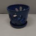 Ymdewe Orchid Pot with Drainage Hole Large Round Orchid Planter 7 inch Orchid Container (cadeblue)