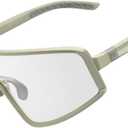 ROCKBROS Photochromic Cycling Glasses for Men Women Sports Glasses UV Protection (Off White/Clear)