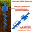 Dog Stakes for Outside Heavy Duty Hold up to 350Lbs Large Dogs Tie Out Tether Leash Chain for Yard Screw in Ground Anchors Set 17 inch Blue with Buffer Rope