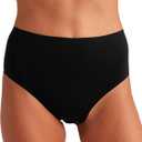 Saalt Seamless High Waisted Underwear - Women's Period Underwear - High-Rise Leakproof Panty - Made with Lycra Xtra Life - Reusable & Washable (Medium, Volcanic Black)