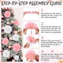 24 Pcs Christmas Tissue Paper Pom Poms Ornaments Pink and White Tissue Paper Pom Poms Flowers Xmas Hanging Decorations Flowers for Pink and White Christmas Tree Ornaments Holiday Decorations