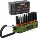 Ball End Hex Bit Set - Railer 2 Inch Impact Driver 20pc Hex Bit Set With A Bit Holder & Carabiner. Premium S2 Steel, Ideal For Furniture Screws