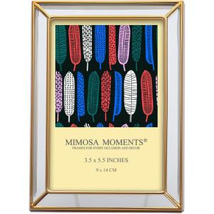 MIMOSA MOMENTS Brass-tone Plating Metal Floating Picture Frame, fit for actual photo 3.5x5.5 with total profile size 4x6