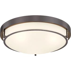 16 inch Flush Mount Ceiling Light, 3-Light Close to Ceiling Light Fixtures with Oil Rubbed Bronze Finish for Bathroom Bedroom Kitchen Hallway, CL4822-3W-BK