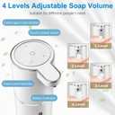 Automatic Foaming Soap Dispenser, 4-Level Adjustable Foam, Wall Mount, USB Rechargeable, 12.8oz/380ml, Touchless Hand & Dish Soap Dispenser for Bathroom, Kitchen, Hotel, Restaurant