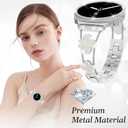 Bling Band with Case Compatible for Samsung Galaxy Watch 8 40mm 44mm, Women Diamond Butterfly Metal Bracelet Rhinestone Strap with Protector Case