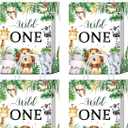 16 Pcs Wild One Goodie Bags for Wild One Party Supplies Decorations, Wild One Party Favors, Jungle Safari Party Favors - Safari Goodie Gift Candy Bags for Boys First Birthday