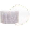 supernal 100 Pieces Clear Plastic Plates, 10 Inch Elegant Disposable Plates with Gold Rim, Heavy Duty Plastic Dinner Plates for Party, Wedding and Birthday