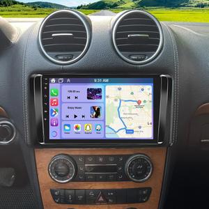 Double Din Car Stereo Radio Compatible for ML GL 2005-2011 with CarPlay Android Auto, 9" Touch Screen Car Radio Audio Receiver with Bluetooth,Back-up Camera& Steering Wheel Control,GPS,WiFi