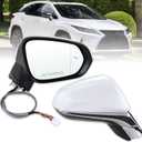 Right Passenger Side Mirror Compatible With 2016-2022 Lexus RX350 RX450h 2018-2022 RX350L RX450hL With Power Folding Heated Blind Spot Turn Signal Mirror Memory White Replace#87910-48881(15Pins)