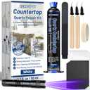 Quartz Countertop Repair Kit 1.7fl.oz / 50ml - 30s Fast Curing DIY Fix Quartz Chip Repair Kit for Cracks Holes & Scratches on Granite Marble Acrylic Fiberglass Porcelain & Corian Surfaces (White)
