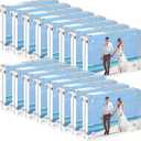 12 PCS Mini Acrylic Picture Frame 2.5x3.5'' Clear Acrylic Business Card Frames Double Sided Magnetic Photo Block Frames 20mm Thick Wallet Size Desktop Display Stand for Office Home Stamp