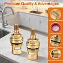 Brass Ceramic Faucet Cartridges, Replacement for 9.13145 &9.13146, FR9145&FR9146, Compatible with Perrin & Rowe Athenian, Franke Triflow, Carron Phoenix Tripure Kitchen Bathroom Shower Taps