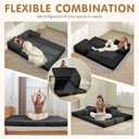 Convertible Sofa Bed Queen,5-in-1 Tri-Fold Boneless Couch with Removable Armrests & Handle,Corduroy Futon Sleeper Sofa,Floor Folding Mattress Pull Out Bed for Small Space Living Room Bedroom,Black, Queen-81.5"L x 60"W