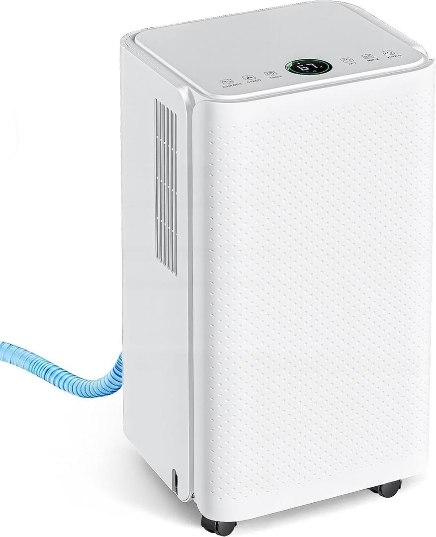 OLIXIS 30Pints Dehumidifier with Drain Hose, Most Efficient Energy Star, 2,000 Sq.Ft Dehumidifier for Basement, 2L Tank 38dB, Smart Humidity Ring, Ideal Humidity Remover for Home, Bedroom & Bathroom