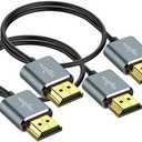 Twozoh Flexible & Slim Long HDMI Cable 15FT 2 Pack, Ultra Thin HDMI Cord Supports High Speed 4K@60Hz 18gbps 2160P/1080P