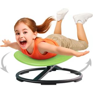 Sensory Spinning Chair for Autistic Kids, Swivel Spin Chair for Autism, Sit and Spin Toy for Autistic Children, Indoor Outdoor Toys, Toddler Chair for ADHD, Balance & Coordination (Green)