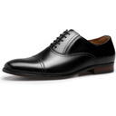 Men's Dress Shoes Leather Cap Toe Lace-up Oxfords, 9