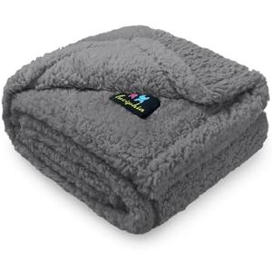 Luciphia Waterproof Pet Blanket for Medium Large Dogs Soft Cat Sherpa Calming Thick Cover Leakproof Cozy Puppy Sofa Bed Car Couch Protector(Grey,30x20 inches)