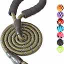 BAAPET 2/4/5/6 FT Dog Leash with Comfortable Padded Handle and Highly Reflective Threads for Small Medium and Large Dogs (5FT-1/2'', Olive Green) (1/2'' x 5 FT (18~120 lbs.))