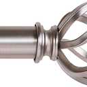 Satin Nickel Curtain Rods 18 to 88 Inches, 1 Inch Modern Drapery Rods, Adjustable Heavy Duty Curtain Rod, with Twisted Cage Finial for Home & Office (18"-88"Satin Nickel)