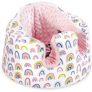 Seat Cover Compatible Baby Seat, Breathable Floor Seat Cover for Girl Boy, Breathable Comfortable Seat Cover, Children Chair Protector, Easy to Install & Remove (Pink Rainbow Plus Velvet)