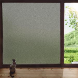 Amiya Frosted Window Privacy Film, Blackout Glass Window Film, Static Cling Removable Heat Blocking for Bathroom Shower Door 23.6x78.7 Inch, Grey