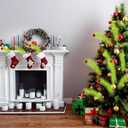 2 x 12 Pcs Green Furry Christmas Tree Picks, 17 Inch Christmas Tree Topper Decorations, Red Green Tree Ornaments for Christmas Picks Furry, Suitable for Indoor Christmas Home Wreath Decorations