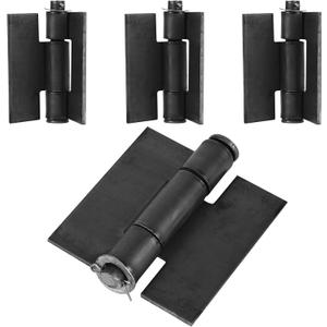 Weld On Hinges Extra Heavy Duty 4.4" x 4" Weldable Metal Butterfly Hinges Solid Steel Welding Butt Hinge Thickness 5mm for Heavy Metal Farm Garage Trailer Gates & Doors - 4 Pcs