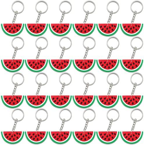 CiciBear 24 Pack Watermelon Keychains Party Decoration for Guests, Watermelon Themed Party, Baby Shower, School Party, Kids Birthday