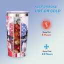 20oz with Straws Lids,Insulated Cup Reusable Stainless Steel Travel Tumbler,Cupholder Friendly,Gifts for Women Her Mom Wife Female Sister Coworkers (Skull Flag)