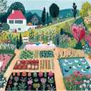 Jigsaw Puzzles for Adults 1000 Pieces, Spring Village Life Puzzle, Colorful as Home Wall Decor for Family Challenging Games