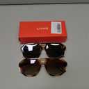 livho Trendy Polarized Square Aviator Sunglasses Women Men Square Eyewear Frame, Retro Sun Glasses for Women Men 2025 Shades