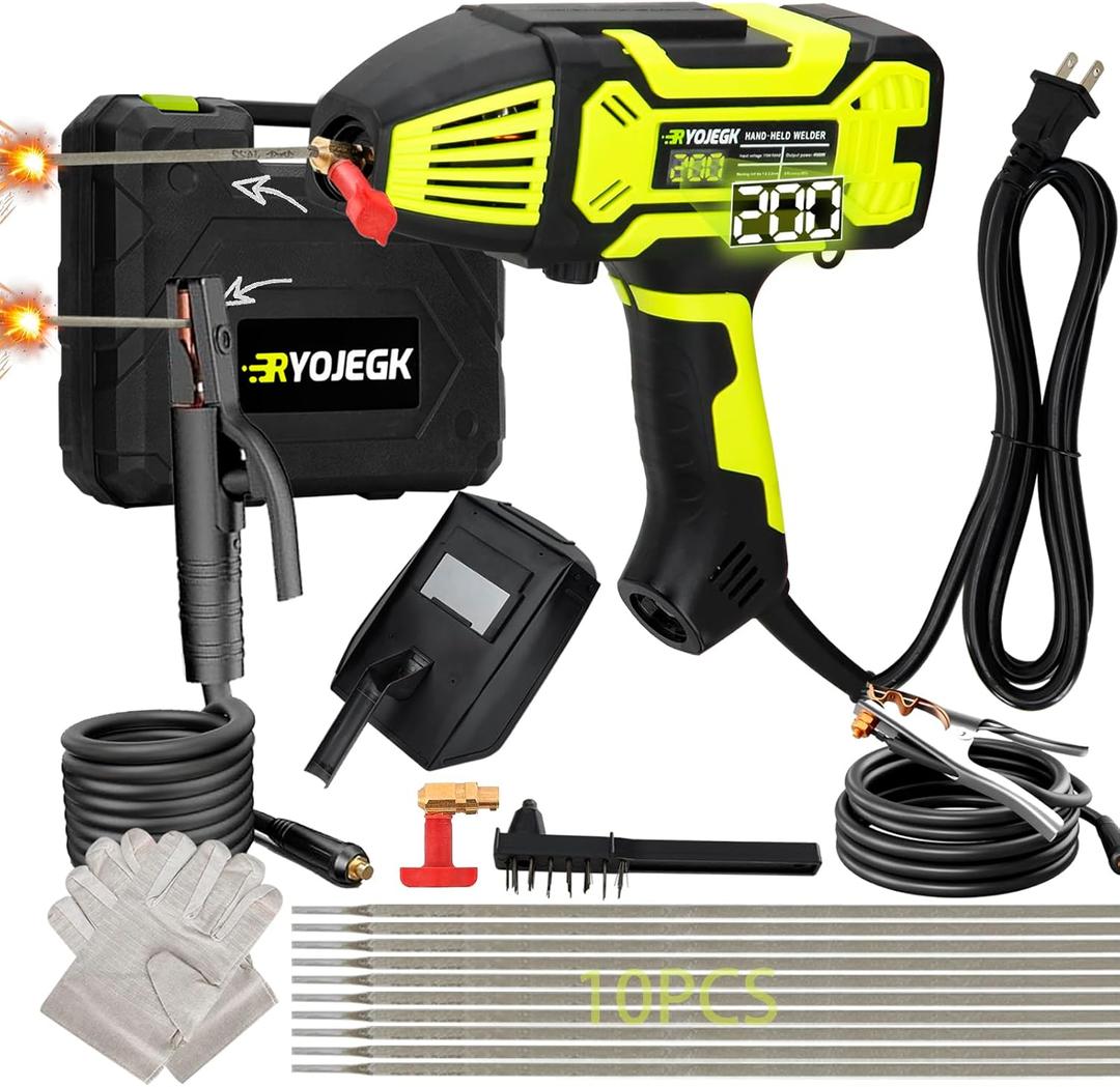 Portable Welding Machine,110V Handheld Variable Current Adjustment MMA ARC Welder Machine With Display & IGBT Inverter, Soldadoras Porttiles Para for 3/32''-1/8'' Welding Rod (Green)