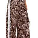 MakeMeChic Women's Leopard Print Pants Cheetah Sweatpants Drawstring Waist Wide Leg Baggy Jogger Pants, Large