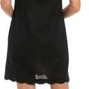 London Times Women's Women's Sleeveless Shift Dress with Scalloped Neckline - Knee Length with Pockets - Wedding Guest Essential (M)