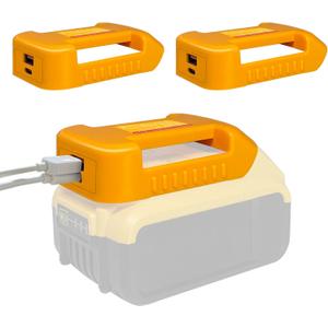 2 Pack USB Charger Adapter for Dewat 20V Battery with USB & Type-C Fast Charging Power Wheel Adapter USB Charger (Adapter Only)